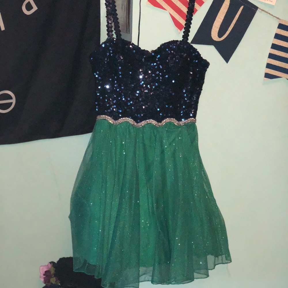 Blue and Green sparkly Vonmaur Dress